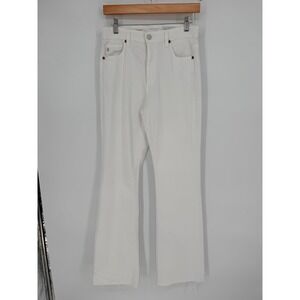 AG Adriano Goldschmied Alexxis Boot High Rise Vintage Fit White Jeans Raw Hem